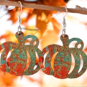 “Vintage Rusty” Pumpkin Drop Earrings